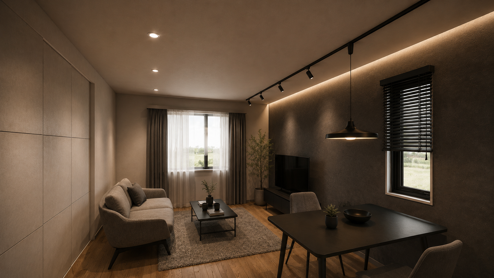 築地 共同住宅 内観 — 建築CGパース