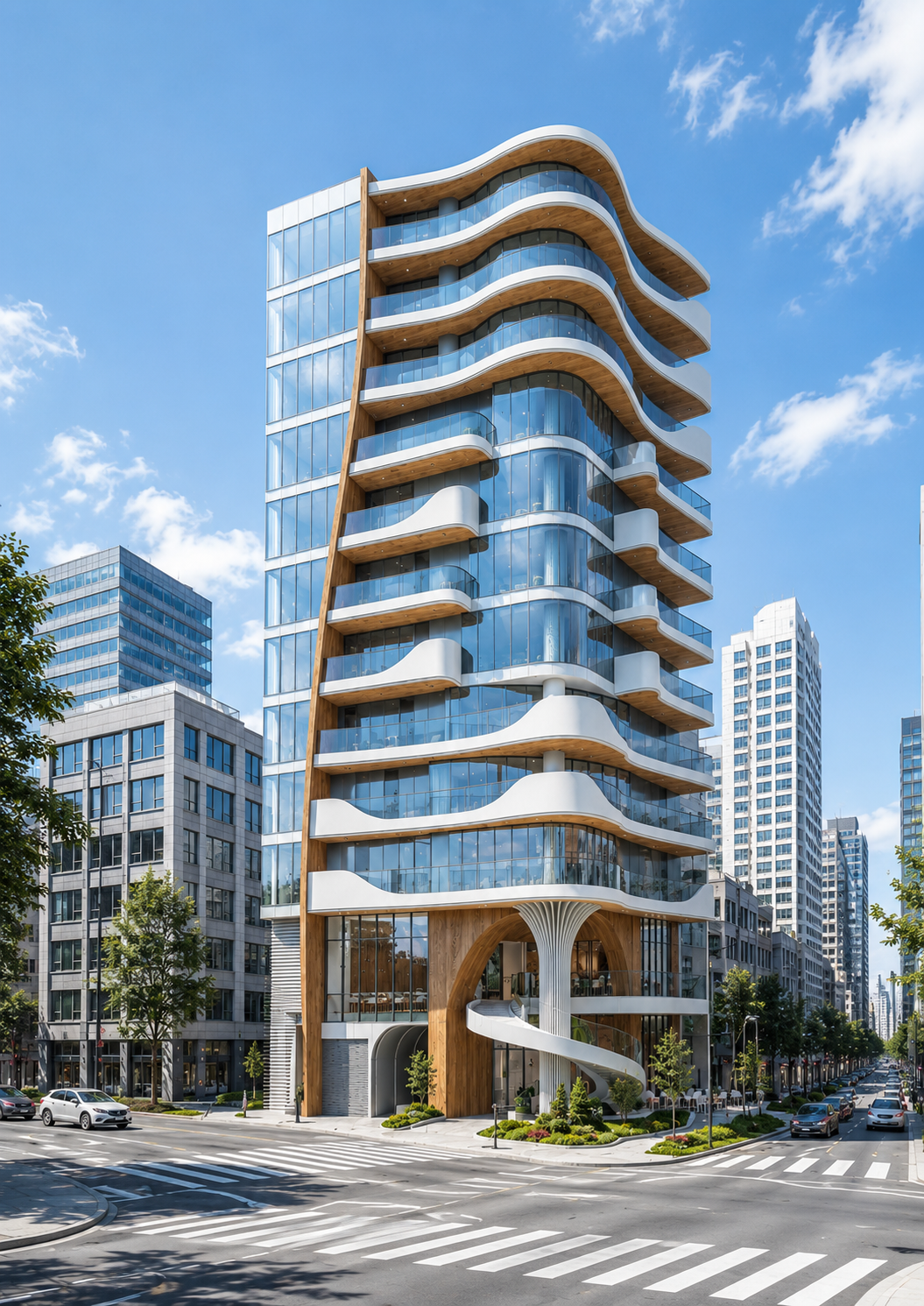 湯島 商業施設 外観 — 建築CGパース