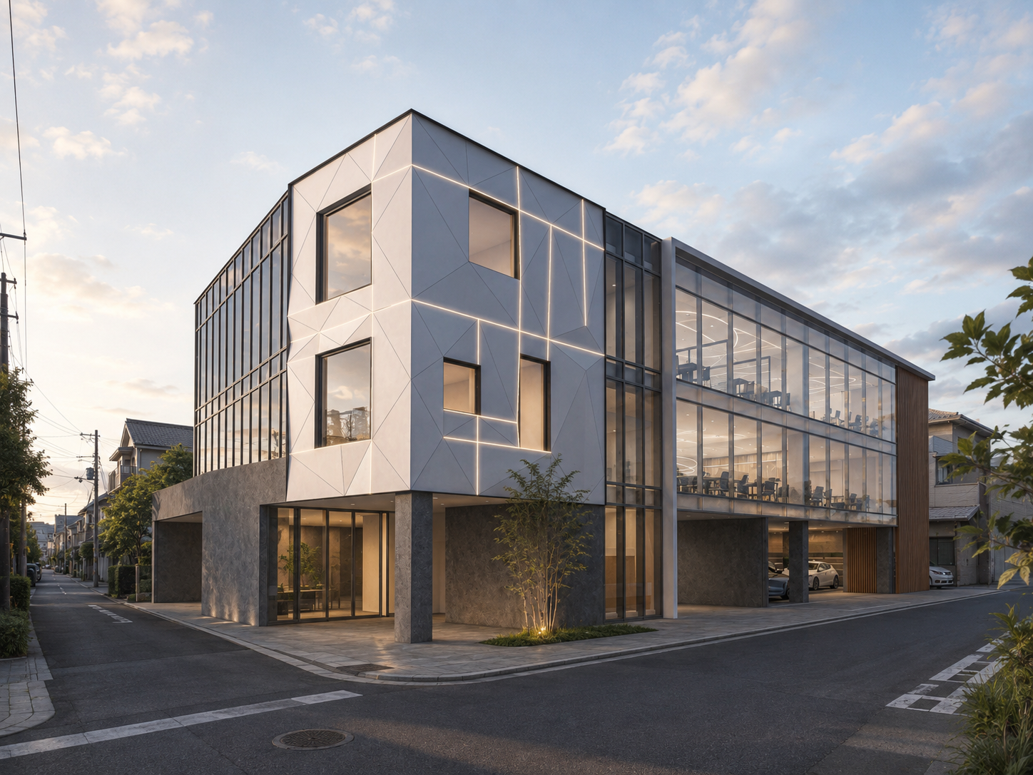 成増 オフィス 外観 — 建築CGパース