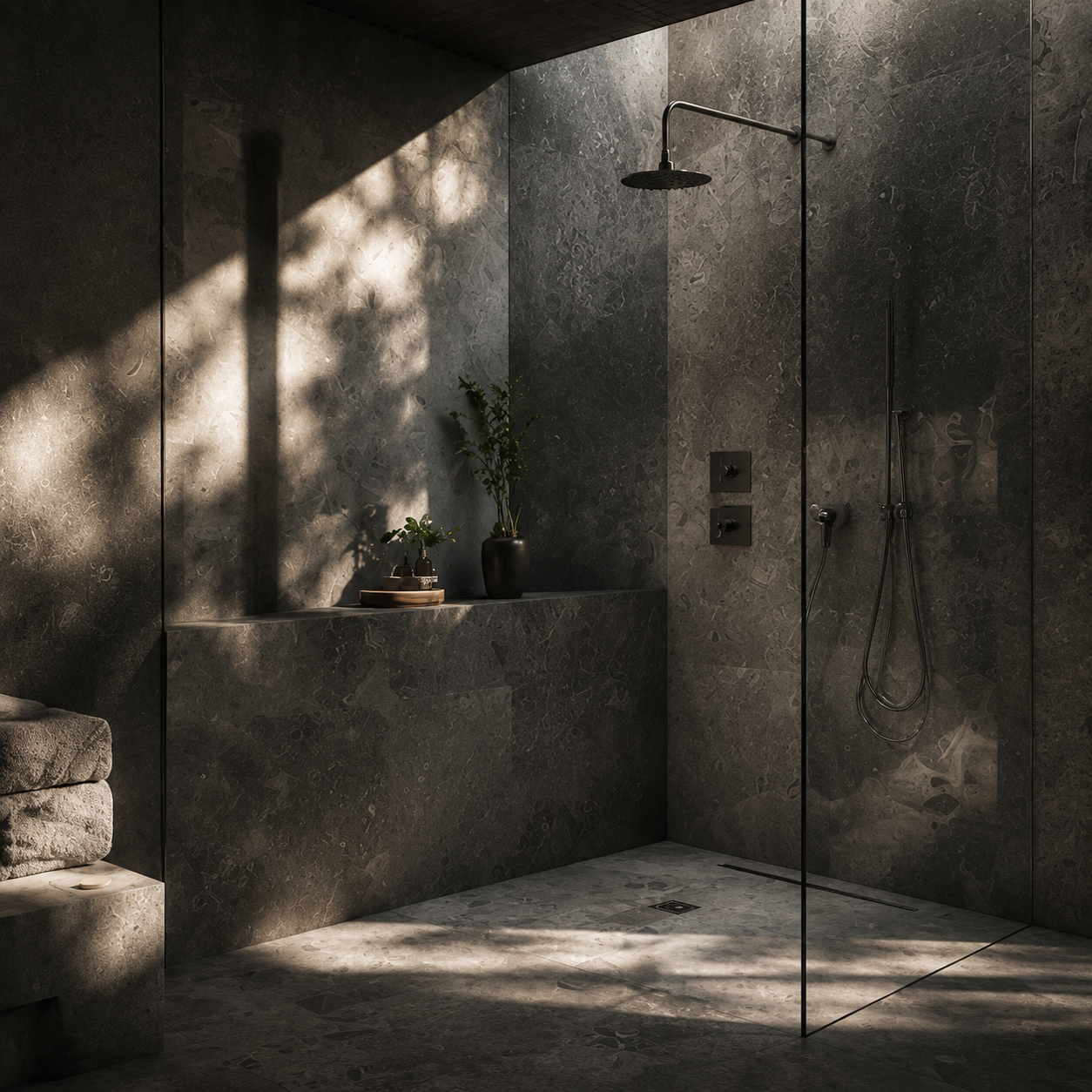 シャワールーム — 建築CGパース制作例